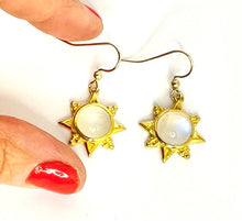 Load image into Gallery viewer, Moonstone Star Earrings