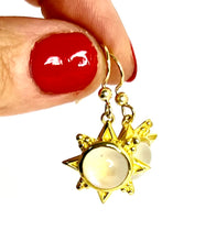 Load image into Gallery viewer, Moonstone Star Earrings