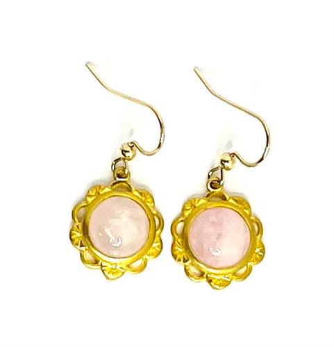 Pink Morganite Flower Earrings