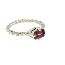 Load image into Gallery viewer, Pink Tourmaline Baguette Love Ring