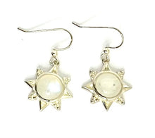 Load image into Gallery viewer, Moonstone Silver Star Earrings