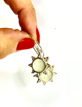 Load image into Gallery viewer, Prehnite Silver Star Earrings